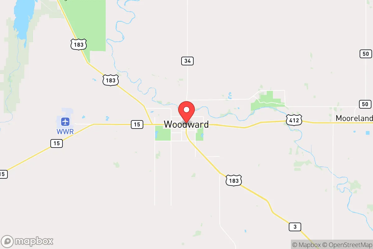 Map centered at 36.4247, -99.4059