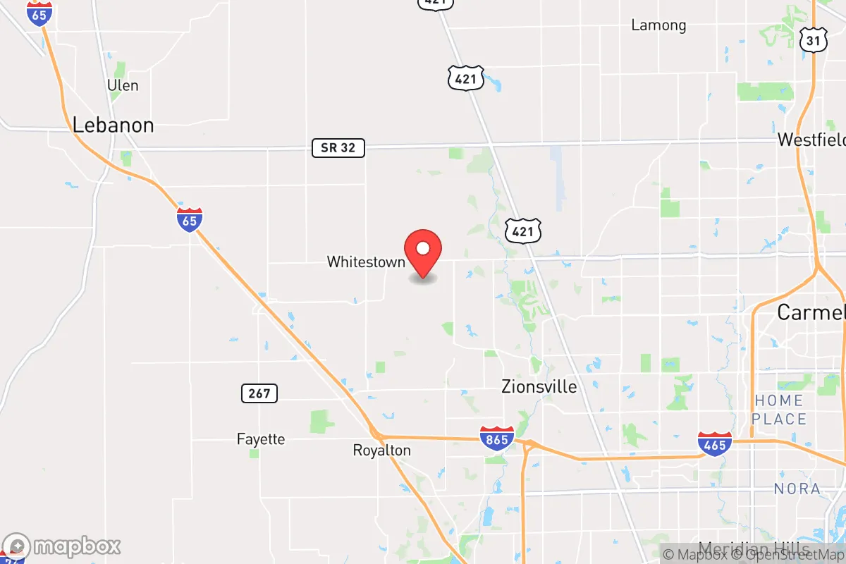 Map centered at 39.9897, -86.3182