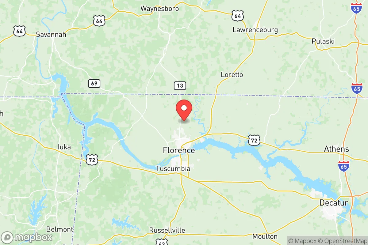 Map centered at 34.9016, -87.6539