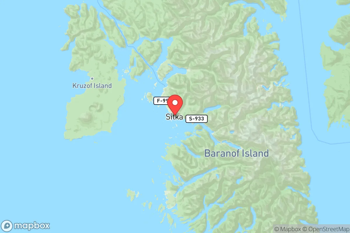 Map centered at 57.0532, -135.3346