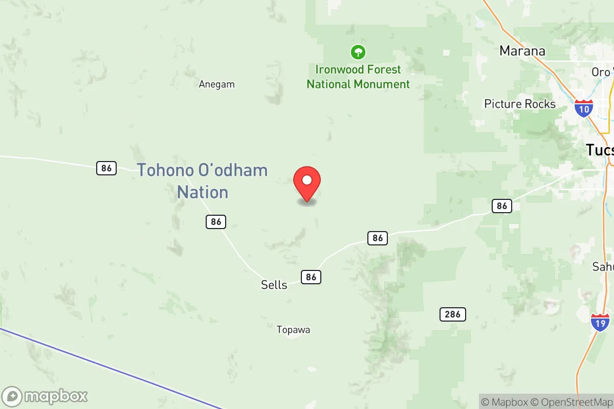 Map centered at 32.0991, -111.7892
