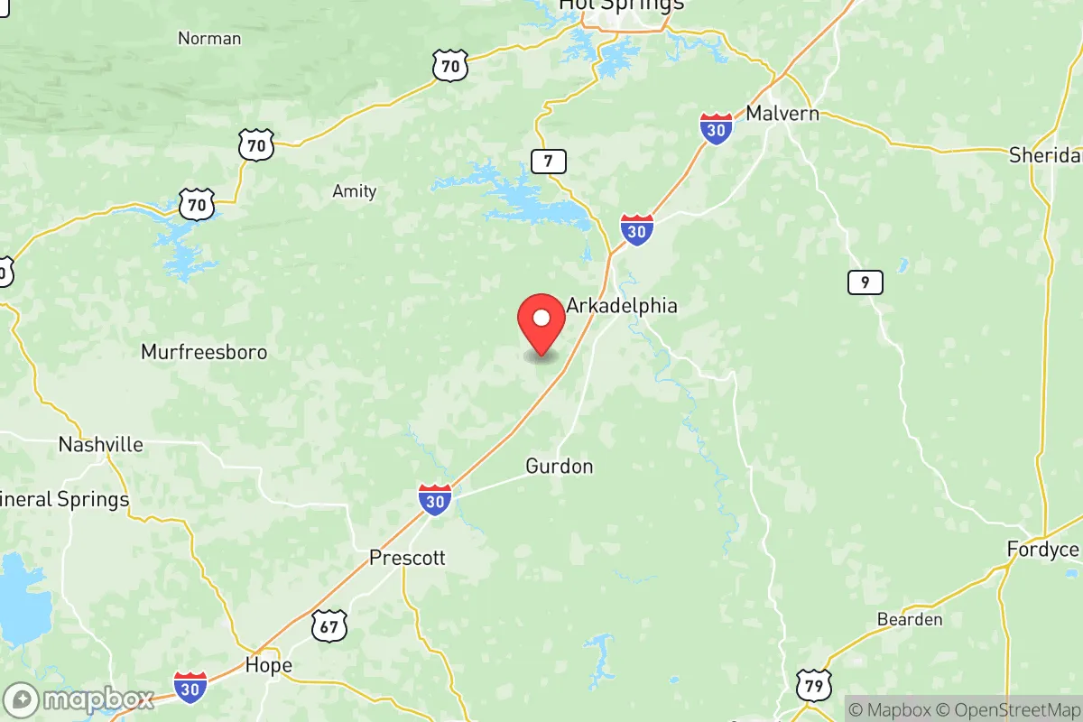 Map centered at 34.0508, -93.1761