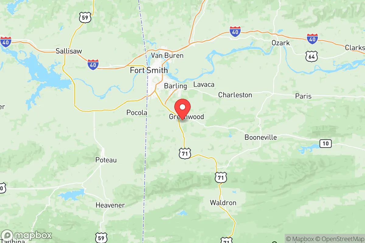Map centered at 35.1988, -94.2744