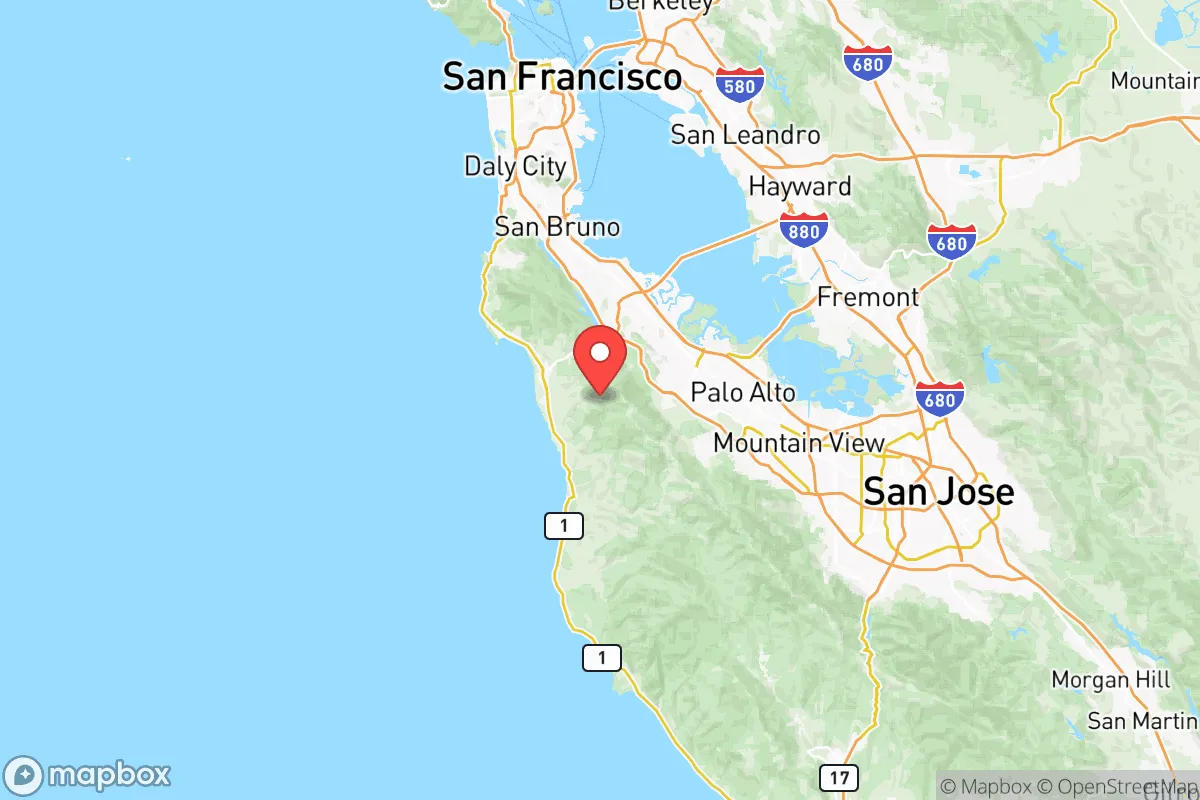 Map centered at 37.4359, -122.3556