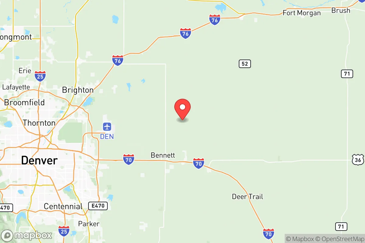 Map centered at 39.8742, -104.3378