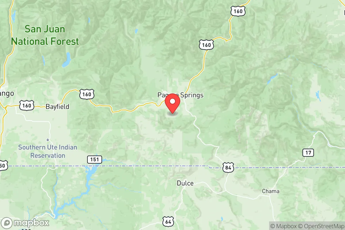 Map centered at 37.1937, -107.0481