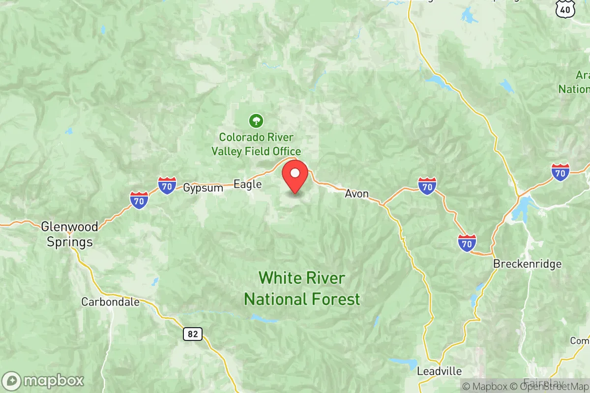 Map centered at 39.6277, -106.6951