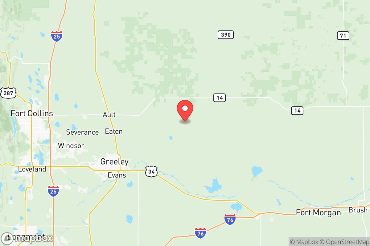 Map centered at 40.5542, -104.3938