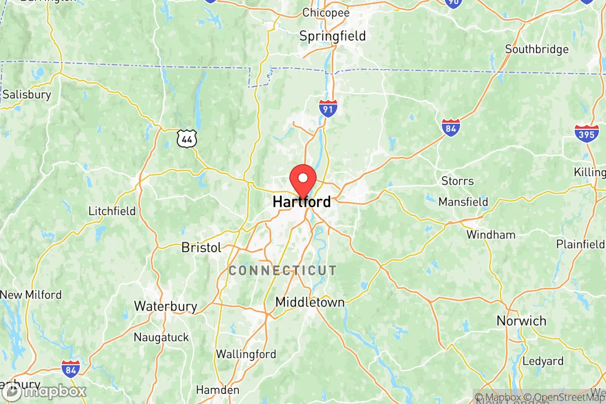 Map centered at 41.7656, -72.6696