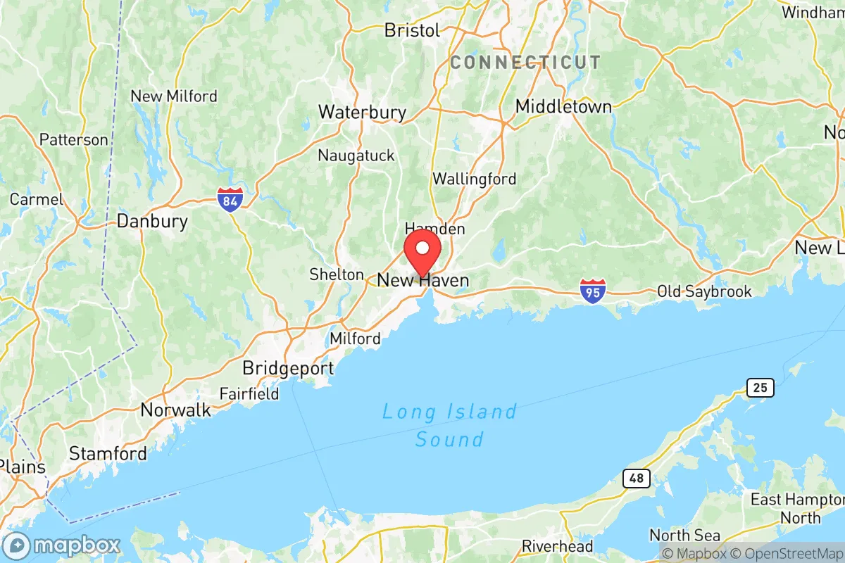 Map centered at 41.3060, -72.9258