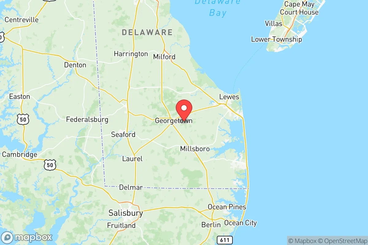 Map centered at 38.6832, -75.3396