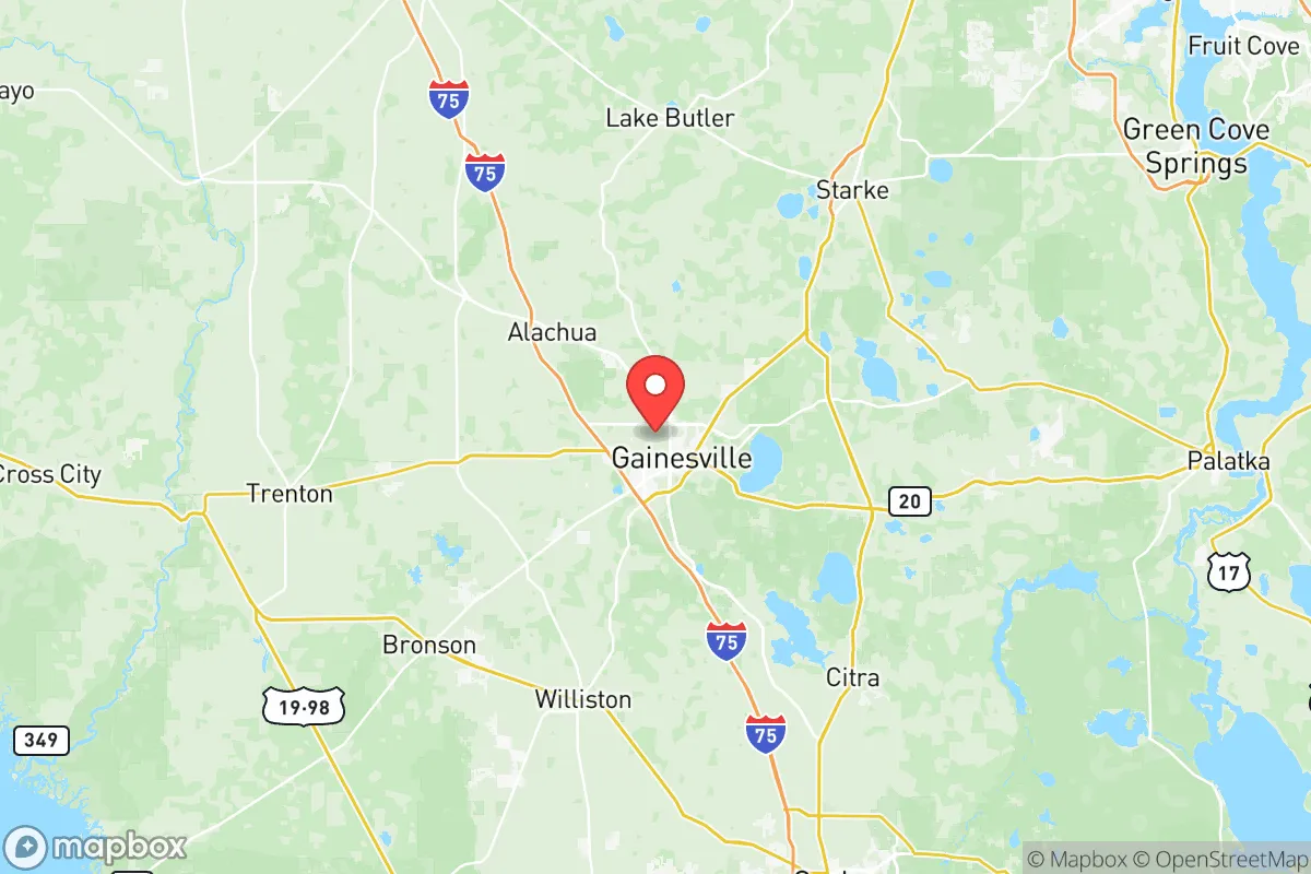 Map centered at 29.6747, -82.3576