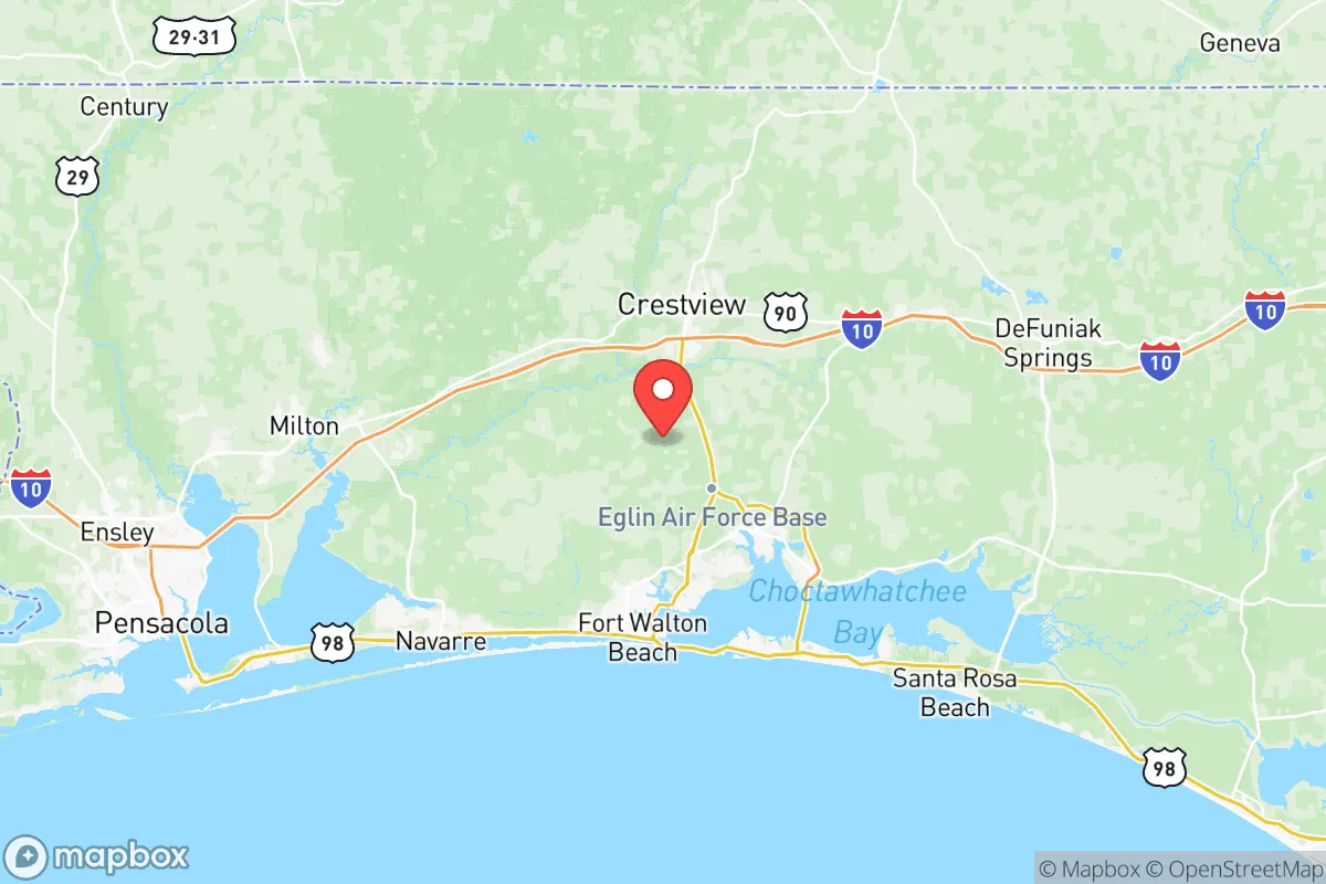 Map centered at 30.6149, -86.5933