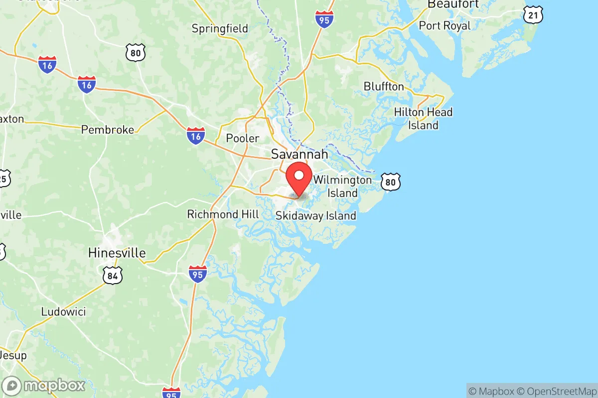 Map centered at 31.9739, -81.0938