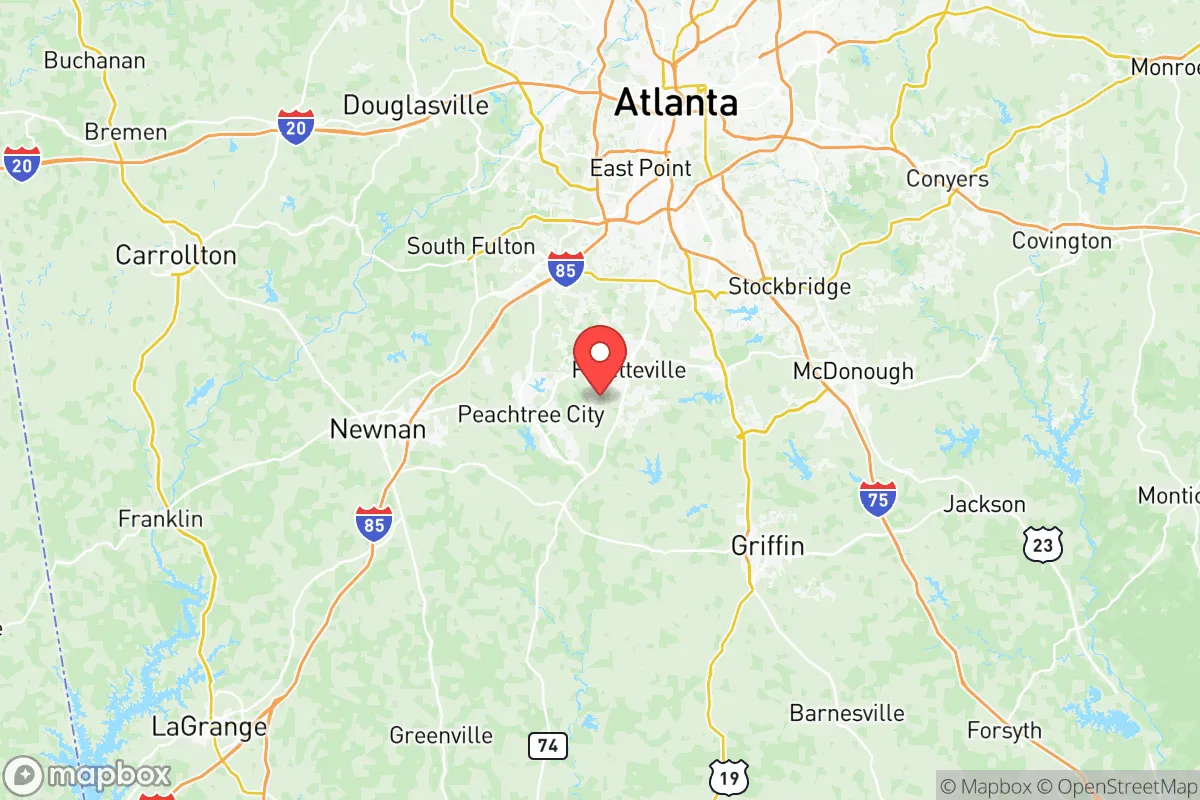 Map centered at 33.4139, -84.4943