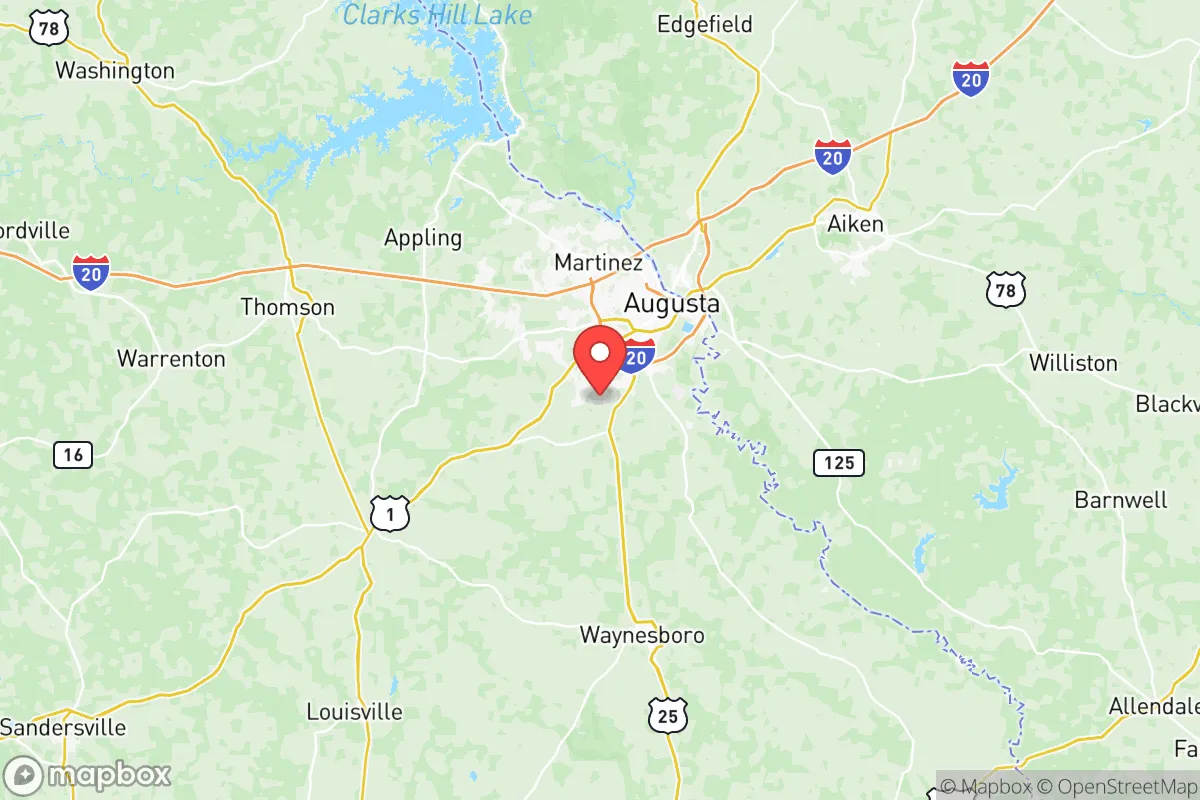 Map centered at 33.3596, -82.0736
