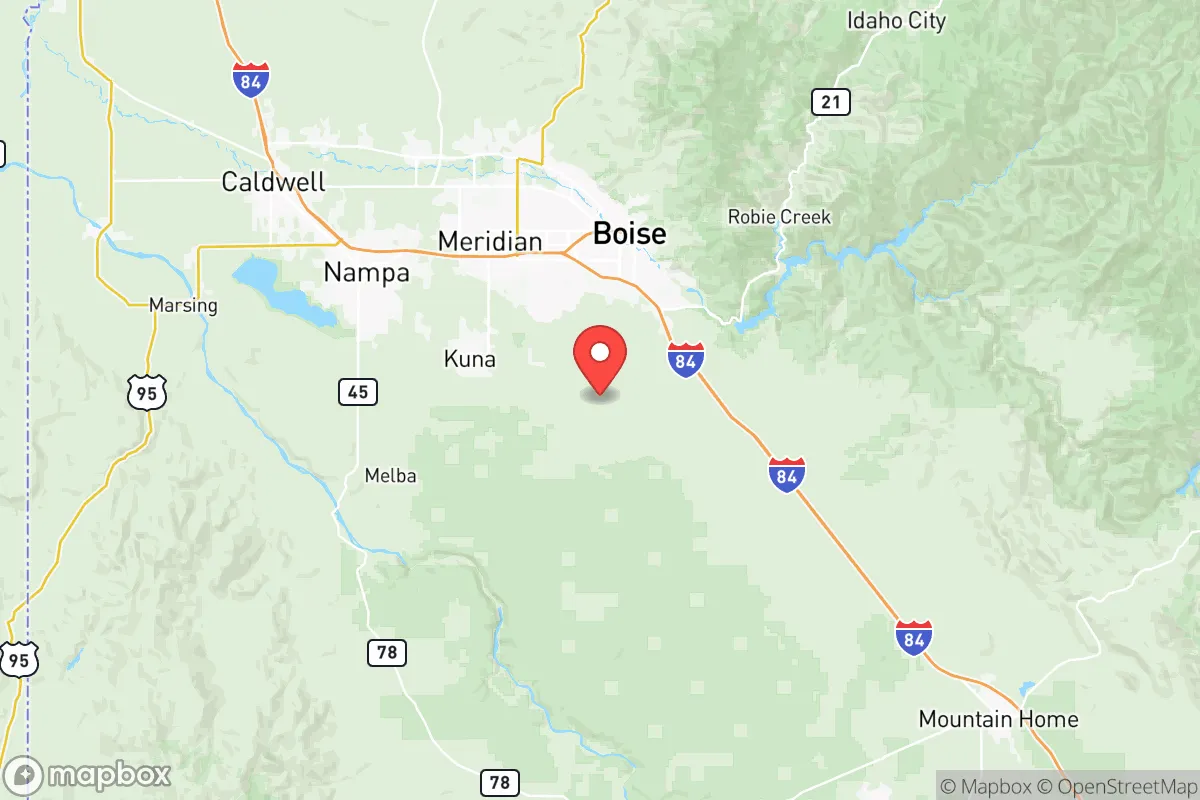 Map centered at 43.4507, -116.2409