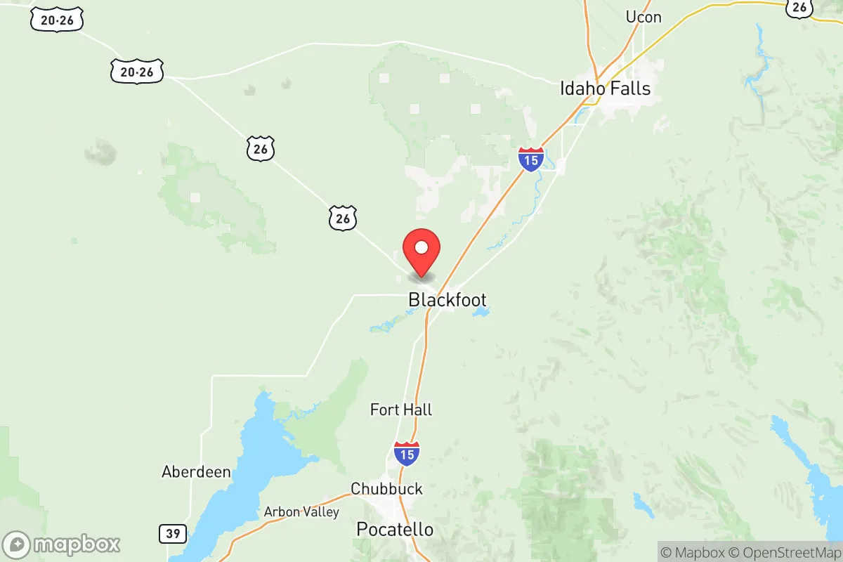 Map centered at 43.2169, -112.3980