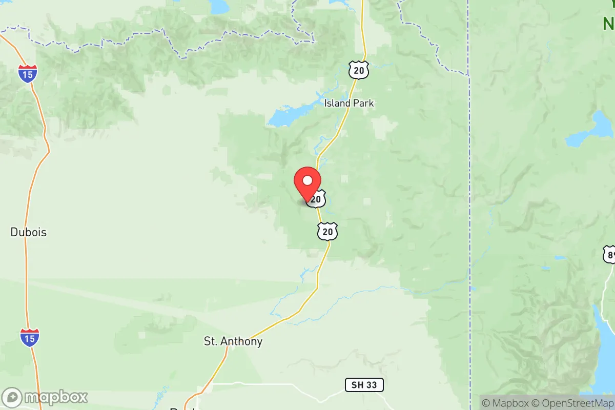 Map centered at 44.2284, -111.4825