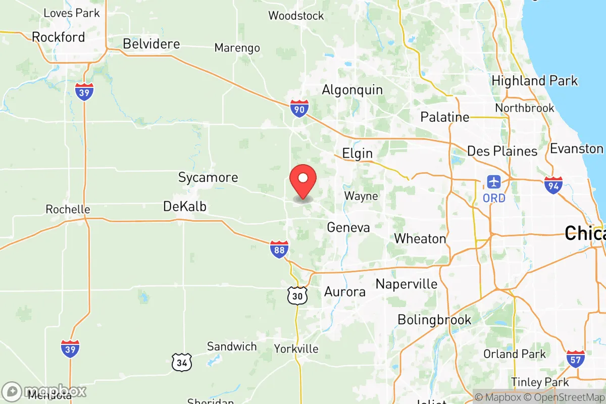 Map centered at 41.9387, -88.4287
