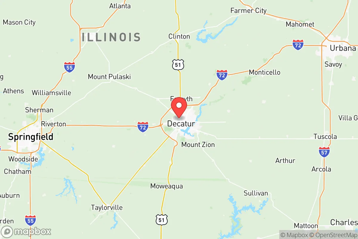 Map centered at 39.8599, -88.9616
