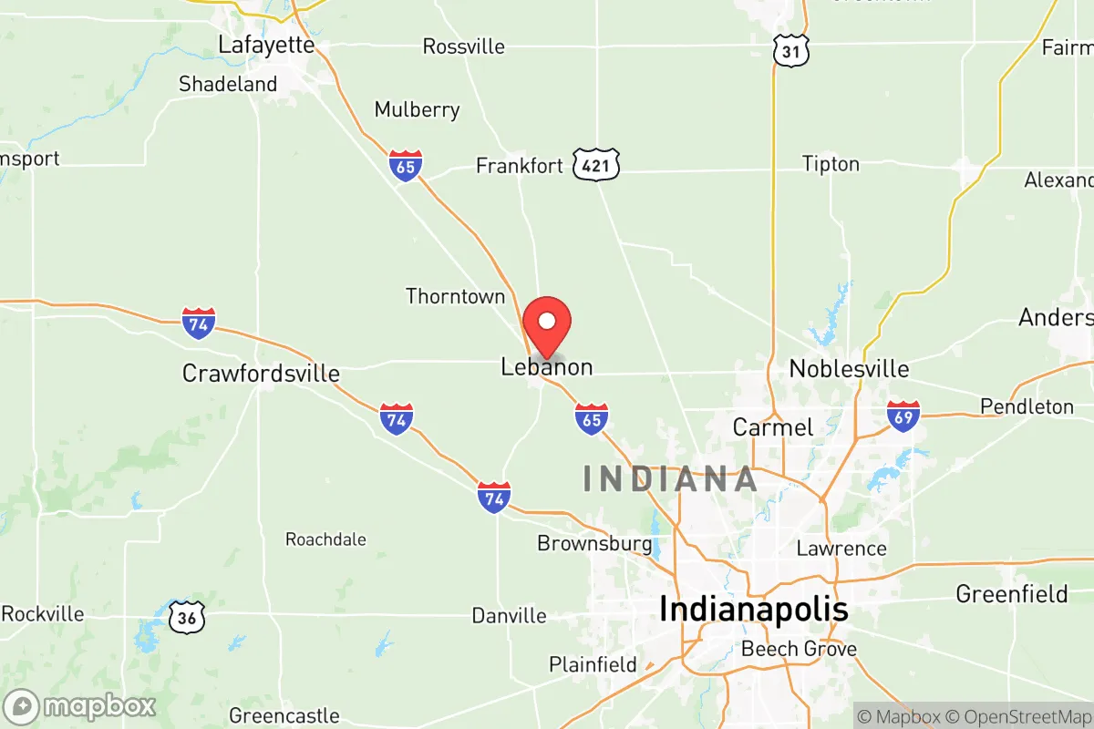 Map centered at 40.0508, -86.4687