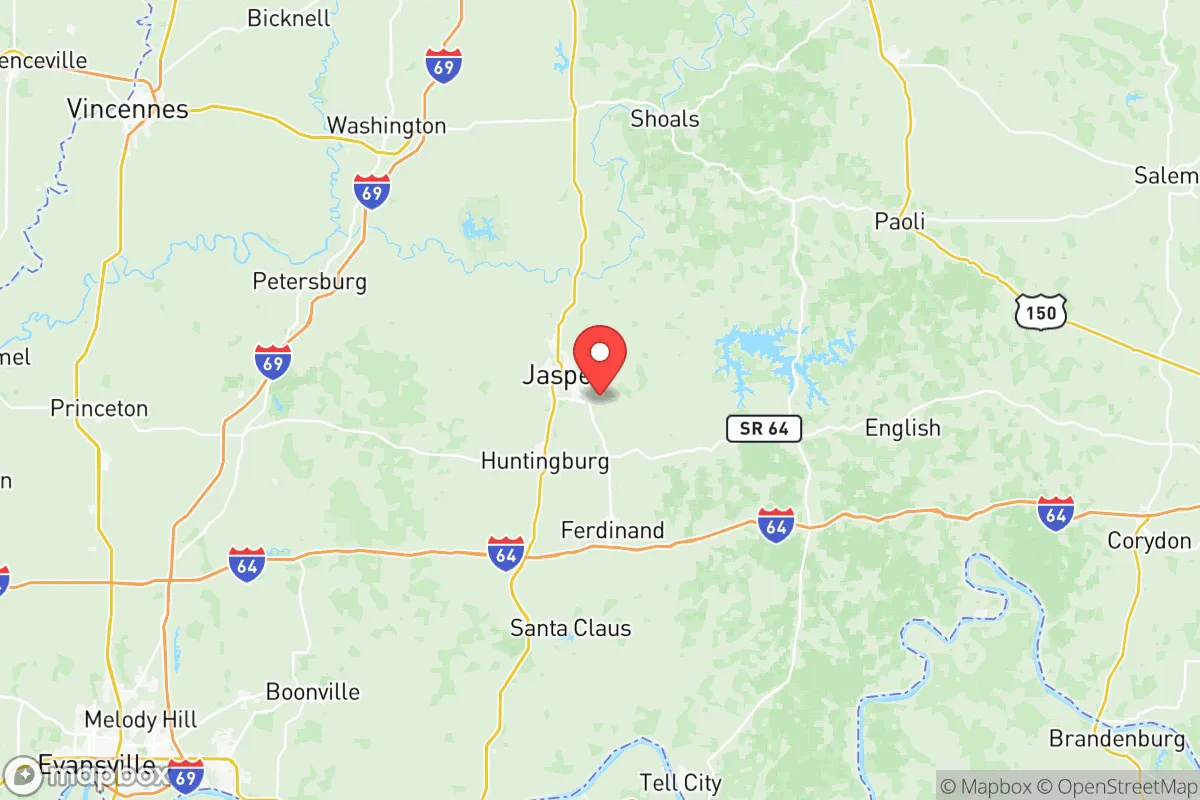 Map centered at 38.3642, -86.8798