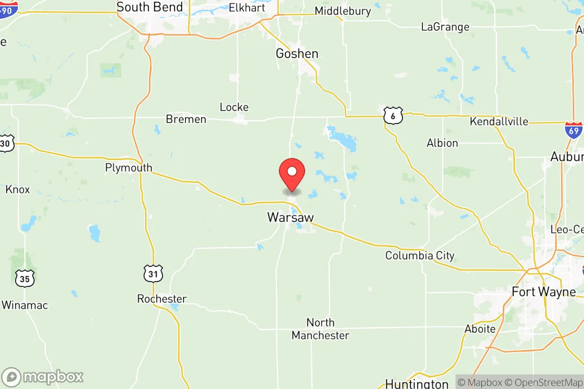 Map centered at 41.2865, -85.8486