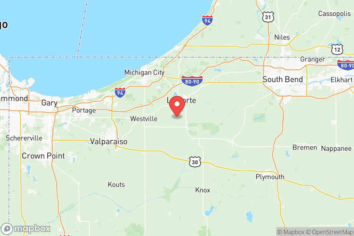 Map centered at 41.5488, -86.7425
