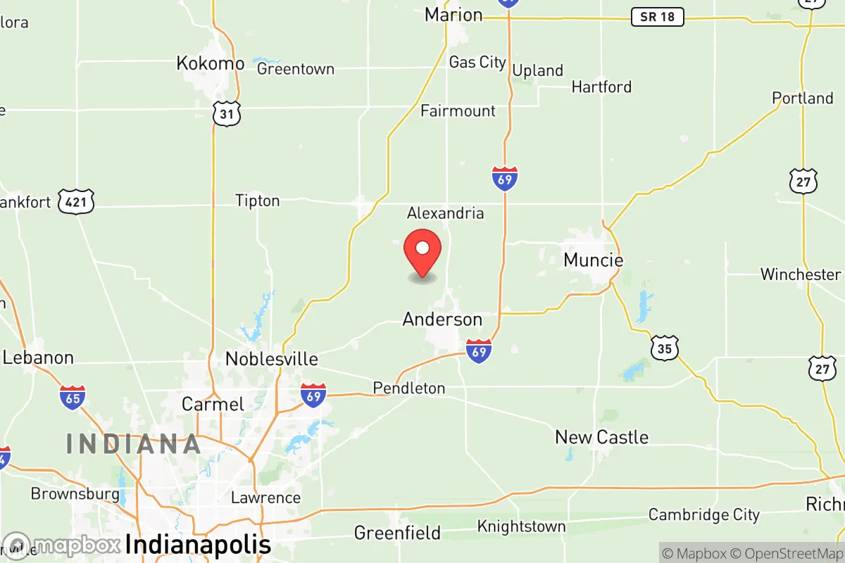Map centered at 40.1615, -85.7193