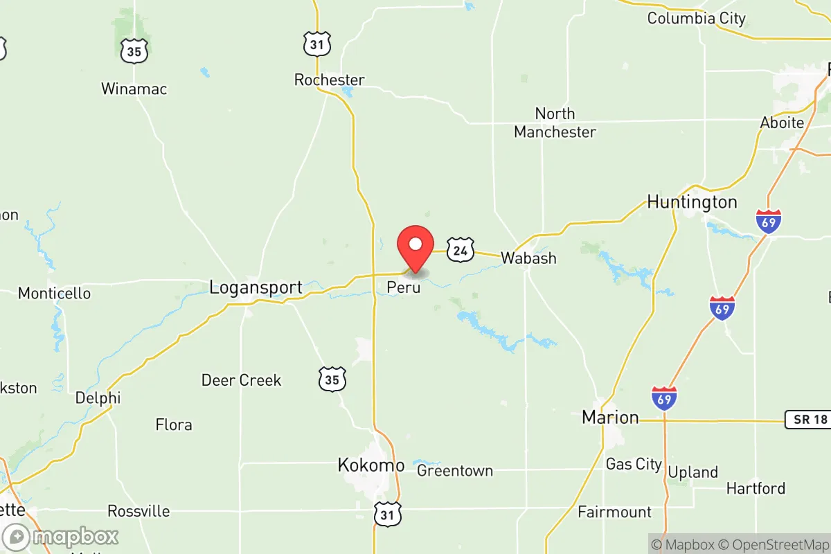 Map centered at 40.7693, -86.0450