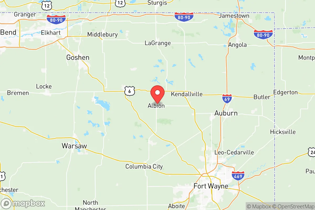 Map centered at 41.3986, -85.4174