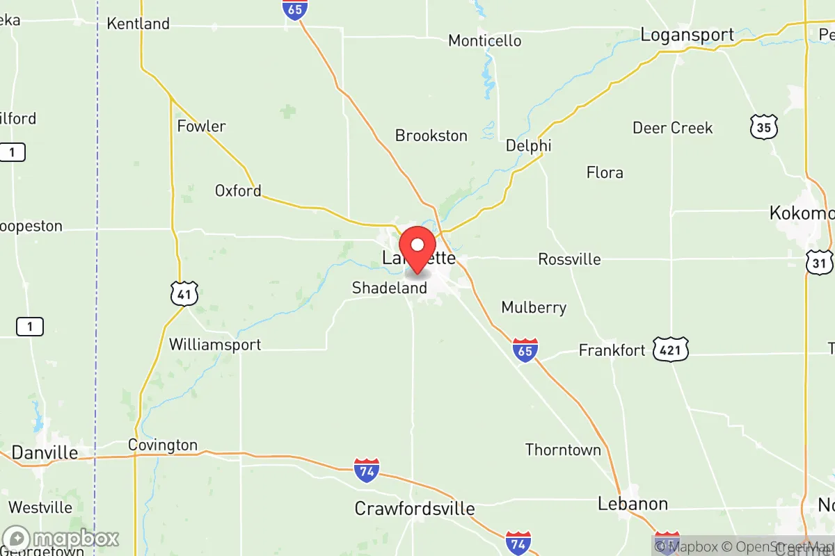 Map centered at 40.3885, -86.8941