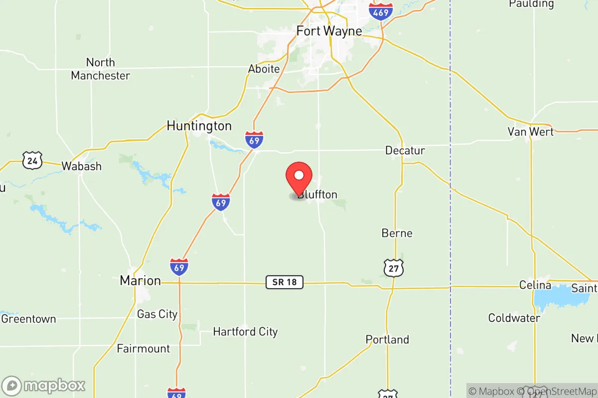 Map centered at 40.7291, -85.2213