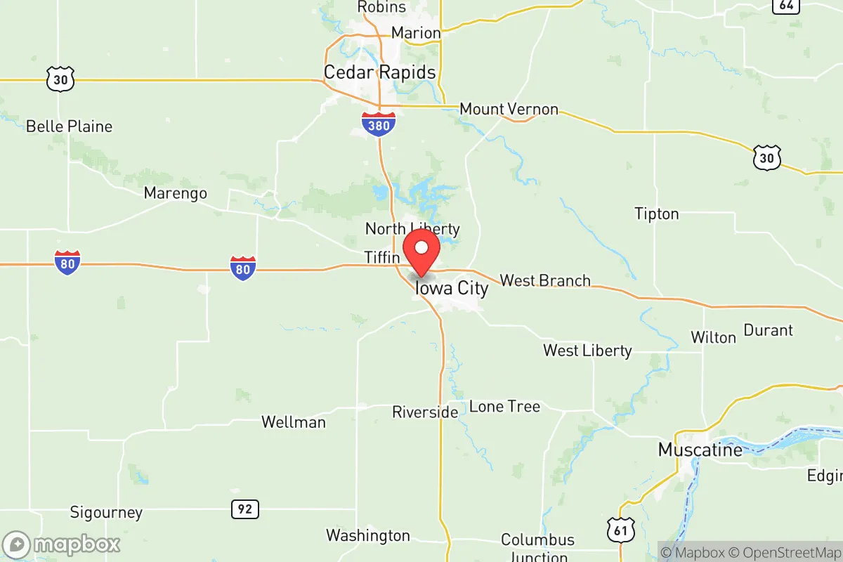 Map centered at 41.6714, -91.5880