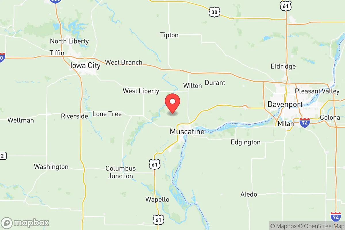 Map centered at 41.4840, -91.1129