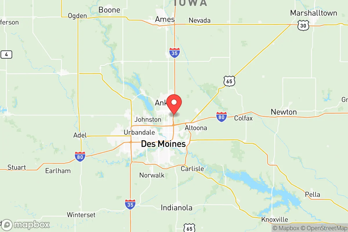 Map centered at 41.6853, -93.5734