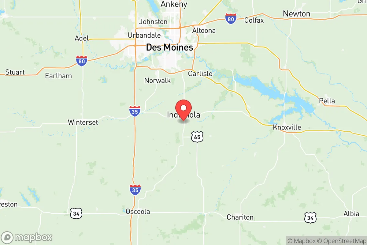 Map centered at 41.3342, -93.5614