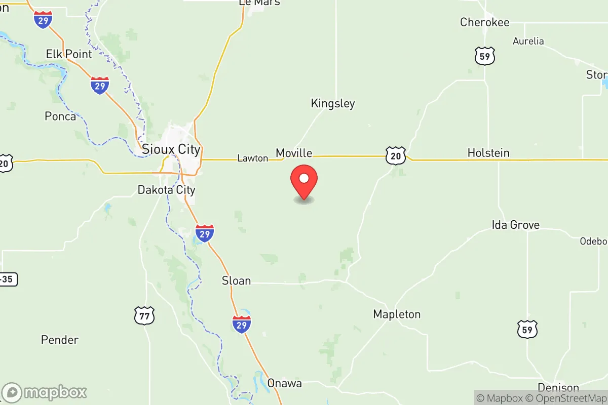 Map centered at 42.3898, -96.0447