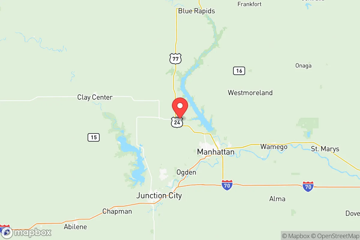 Map centered at 39.2963, -96.7349