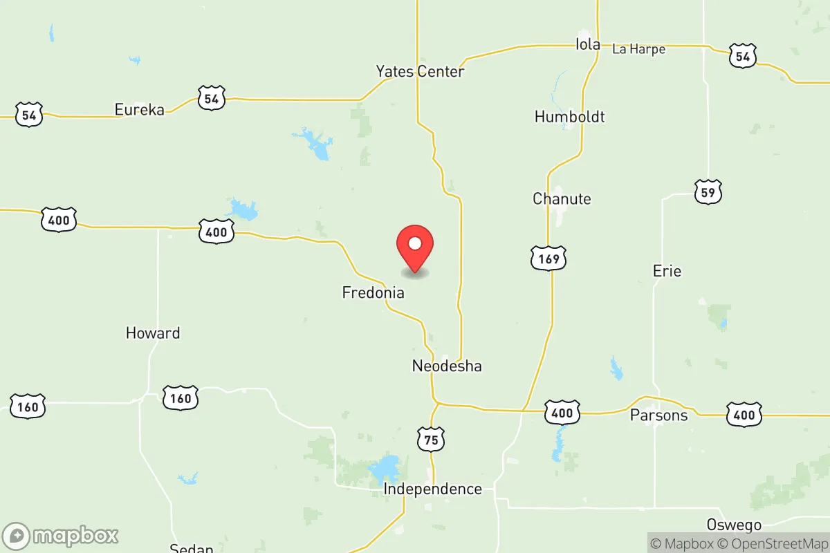 Map centered at 37.5592, -95.7434