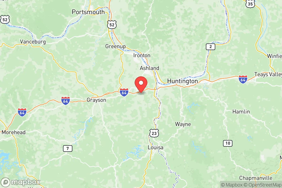 Map centered at 38.3595, -82.6877