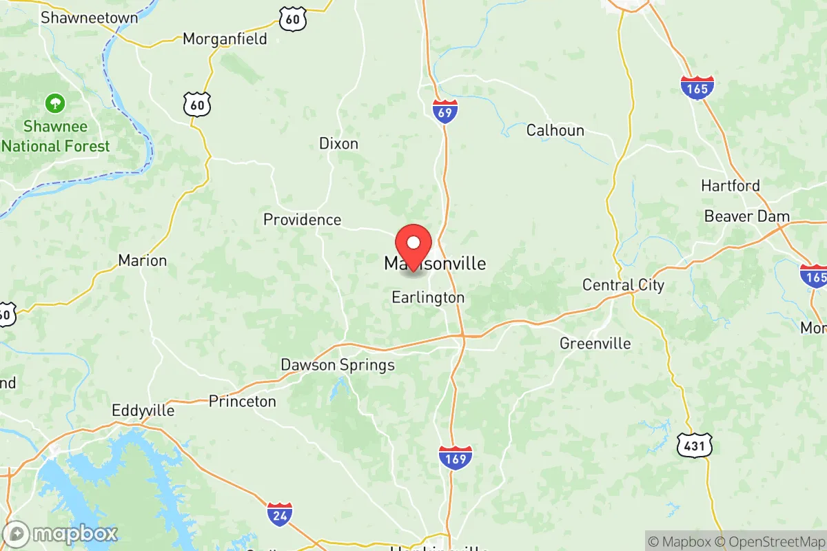 Map centered at 37.3088, -87.5409
