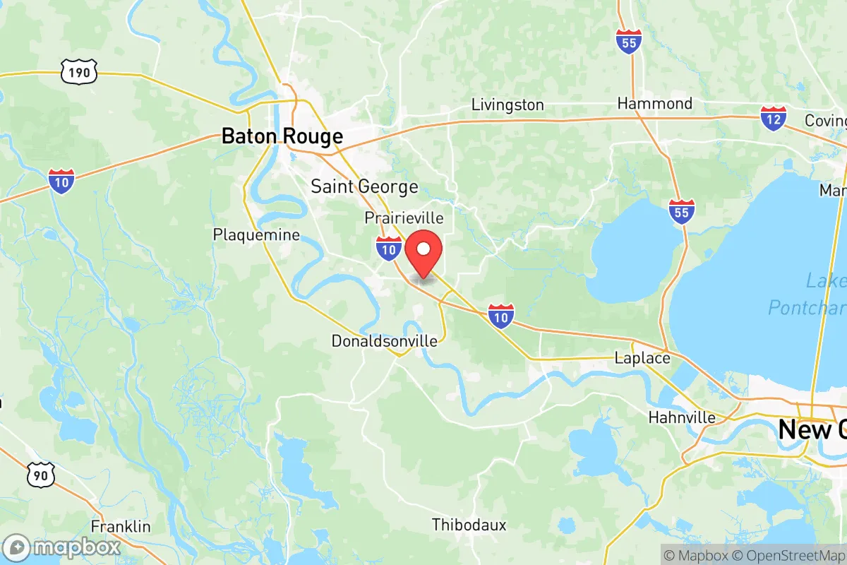 Map centered at 30.2036, -90.9113