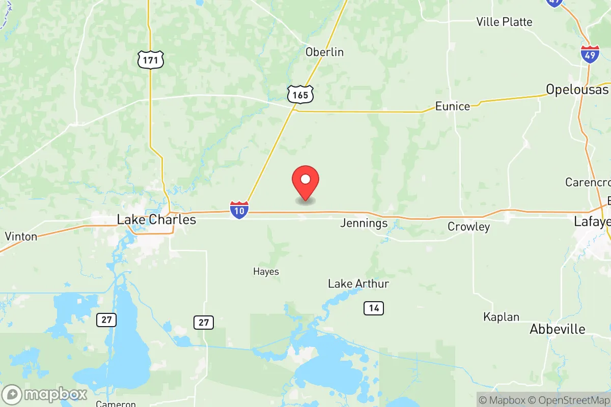 Map centered at 30.2676, -92.8141