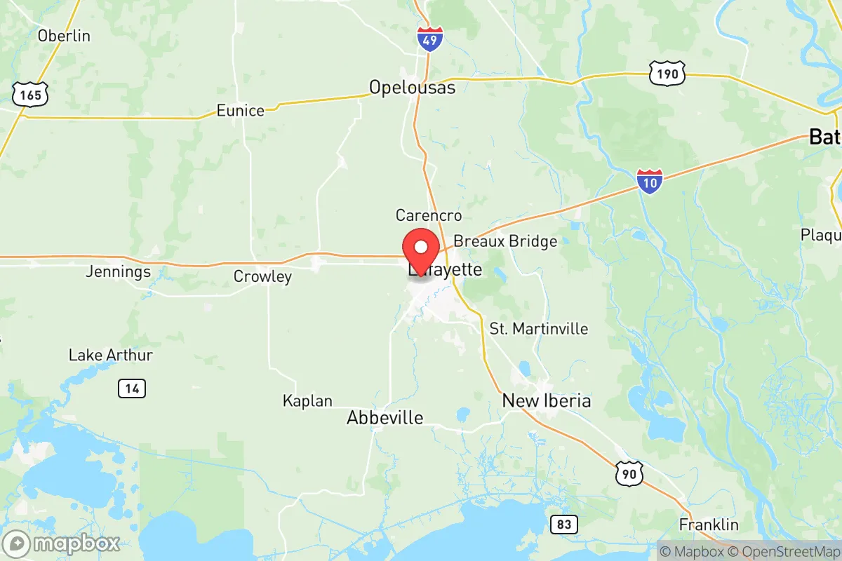 Map centered at 30.2068, -92.0639