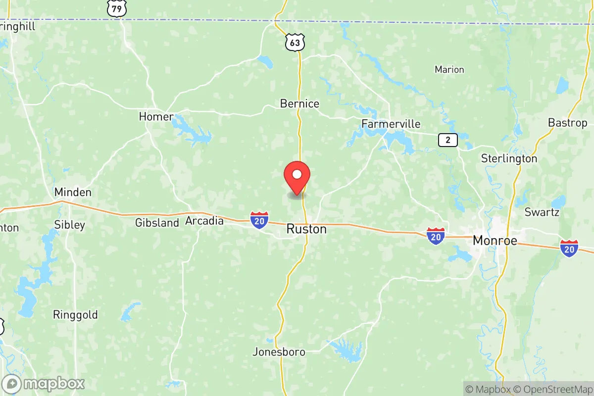 Map centered at 32.6016, -92.6649