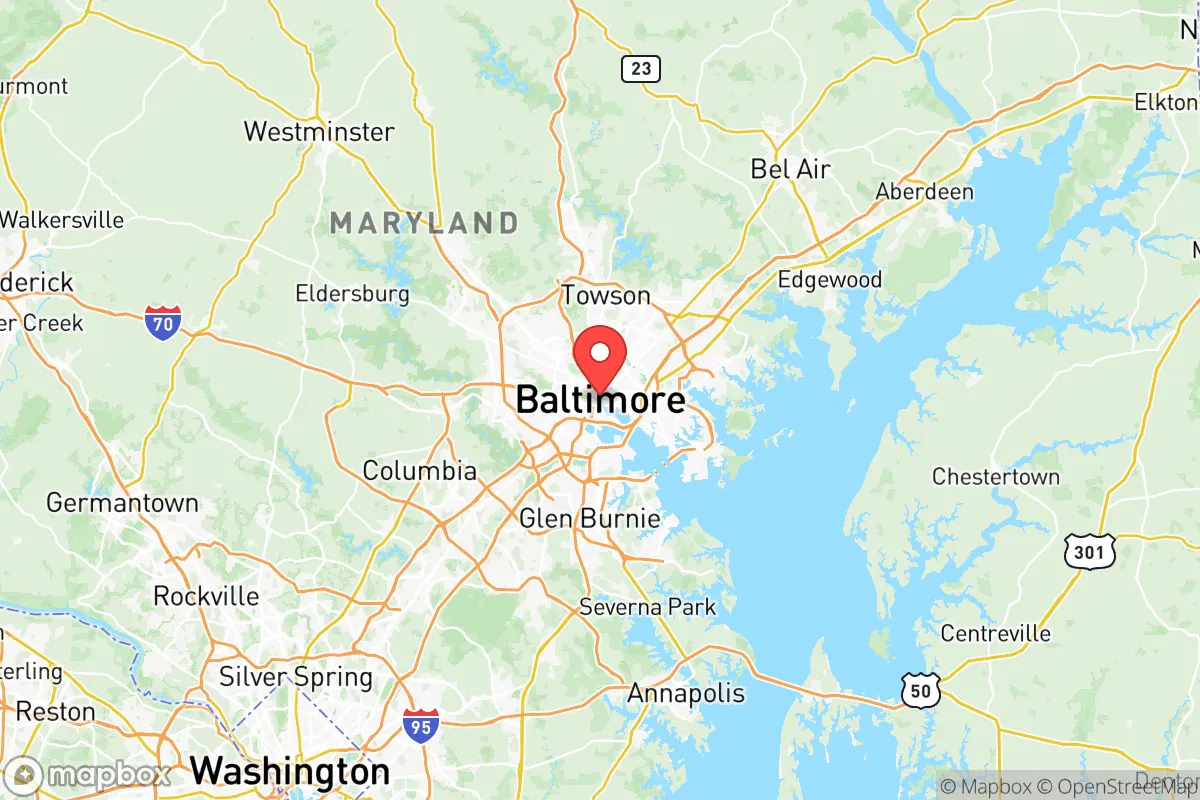 Map centered at 39.2905, -76.6104