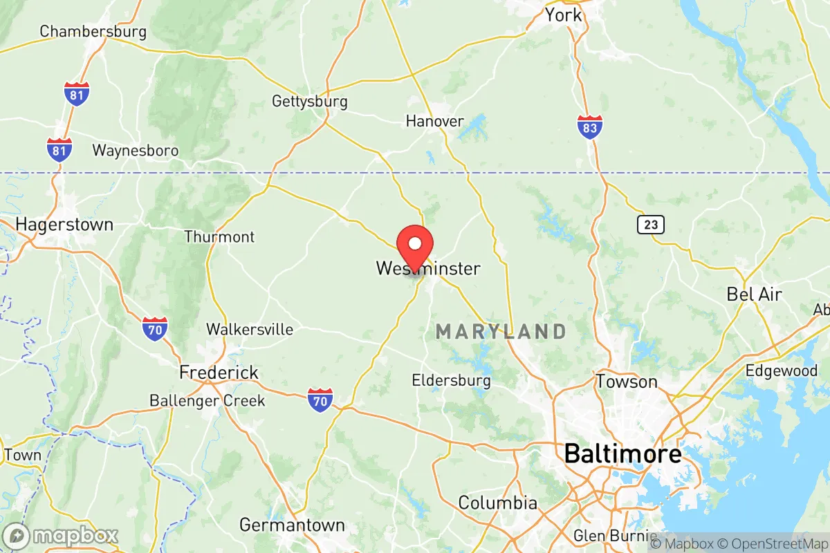 Map centered at 39.5628, -77.0225