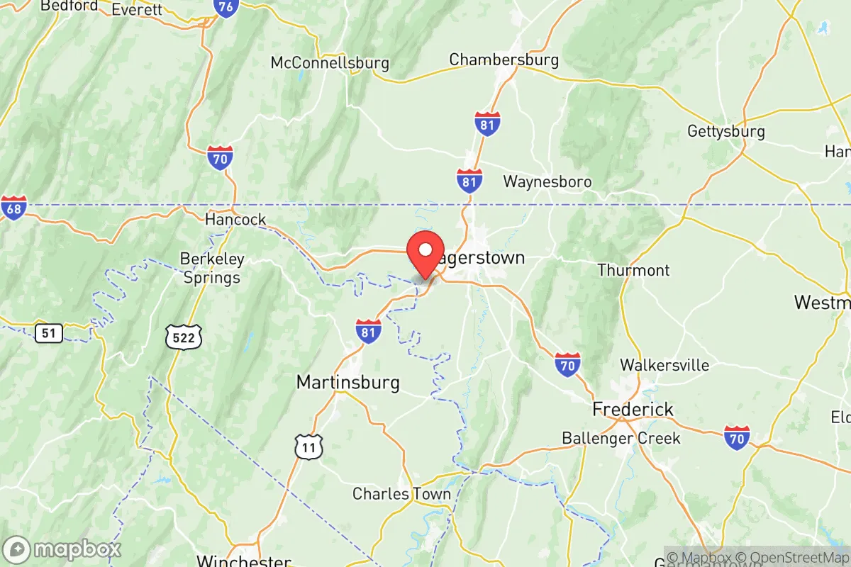 Map centered at 39.6037, -77.8138